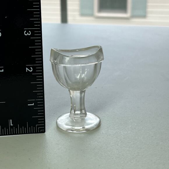 Antique Eye Wash Rinse Stemmed Glass Eye Cup Holder VTG Curiosity Oddity Decor - Picture 13 of 15
